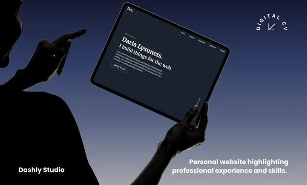 Digital CV interactive personal portfolio website